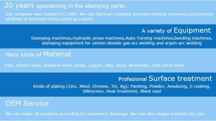 Customized Sheet Metal Forming Stamping Multi-Position Metal Fabricationbending Cutting Shaping Metal Stamping for Electroplating with Stainless Steel 304